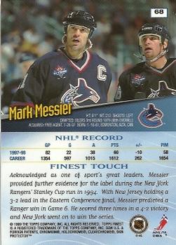 1998-99 Finest #68 Mark Messier Back