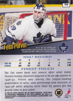1998-99 Finest #70 Felix Potvin Back