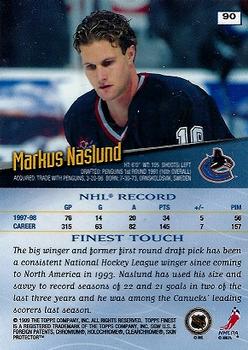 1998-99 Finest #90 Markus Naslund Back