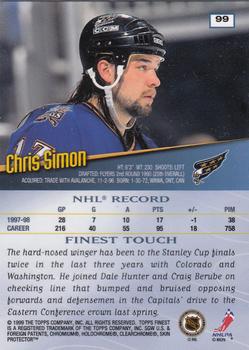 1998-99 Finest #99 Chris Simon Back
