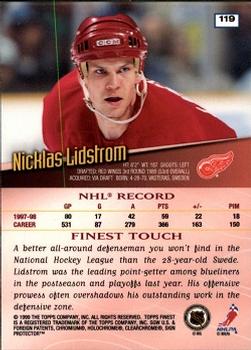 1998-99 Finest #119 Nicklas Lidstrom Back