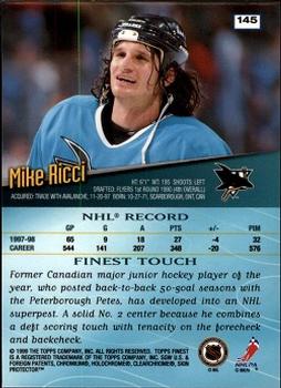1998-99 Finest #145 Mike Ricci Back
