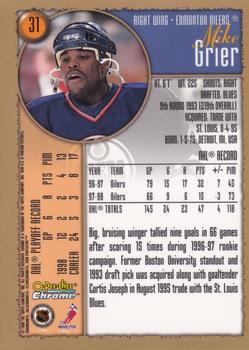 1998-99 O-Pee-Chee Chrome #31 Mike Grier Back