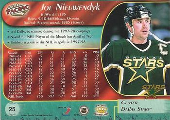 1998-99 Pacific #25 Joe Nieuwendyk Back