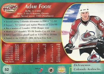 1998-99 Pacific #52 Adam Foote Back