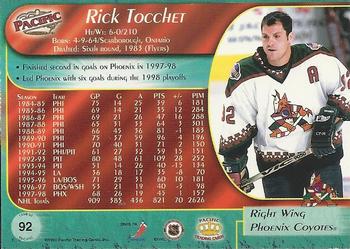 1998-99 Pacific #92 Rick Tocchet Back