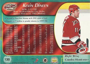 1998-99 Pacific #130 Kevin Dineen Back