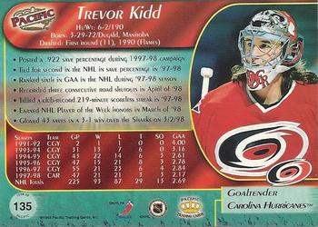 1998-99 Pacific #135 Trevor Kidd Back