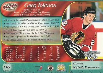 1998-99 Pacific #145 Greg Johnson Back