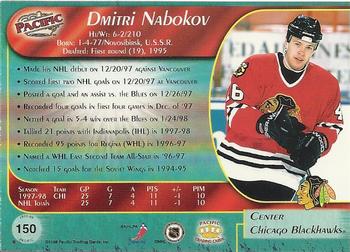 1998-99 Pacific #150 Dmitri Nabokov Back