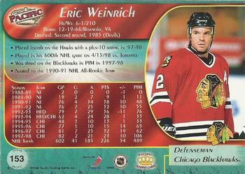 1998-99 Pacific #153 Eric Weinrich Back