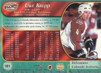 1998-99 Pacific #161 Uwe Krupp Back