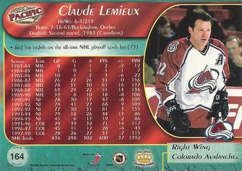 1998-99 Pacific #164 Claude Lemieux Back