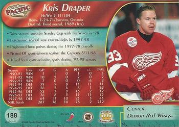 1998-99 Pacific #188 Kris Draper Back