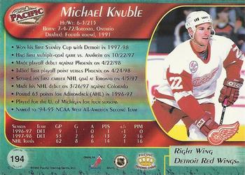 1998-99 Pacific #194 Mike Knuble Back