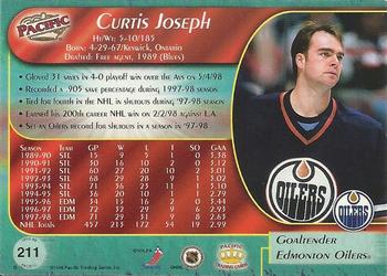 1998-99 Pacific #211 Curtis Joseph Back