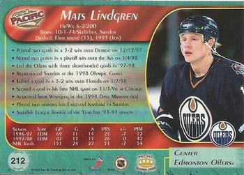 1998-99 Pacific #212 Mats Lindgren Back