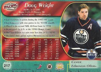 1998-99 Pacific #217 Doug Weight Back