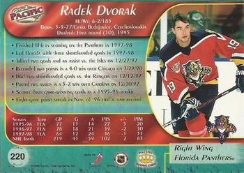 1998-99 Pacific #220 Radek Dvorak Back