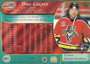 1998-99 Pacific #221 Dave Gagner Back