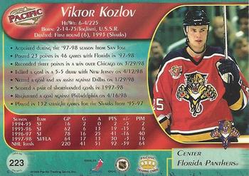 1998-99 Pacific #223 Viktor Kozlov Back