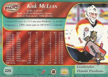 1998-99 Pacific #225 Kirk McLean Back