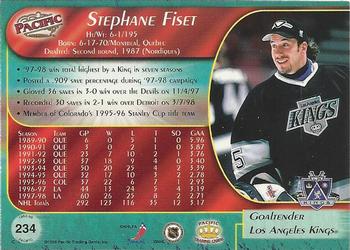 1998-99 Pacific #234 Stephane Fiset Back