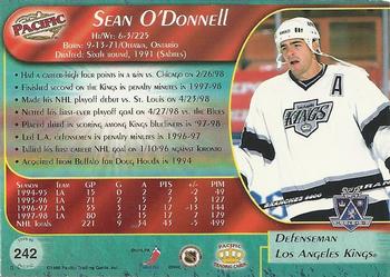 1998-99 Pacific #242 Sean O'Donnell Back