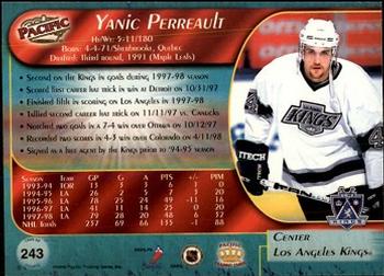 1998-99 Pacific #243 Yanic Perreault Back