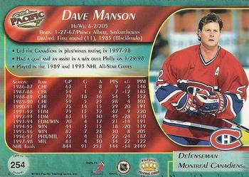 1998-99 Pacific #254 Dave Manson Back