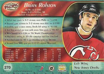 1998-99 Pacific #270 Brian Rolston Back