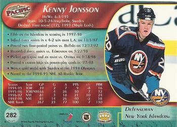 1998-99 Pacific #282 Kenny Jonsson Back