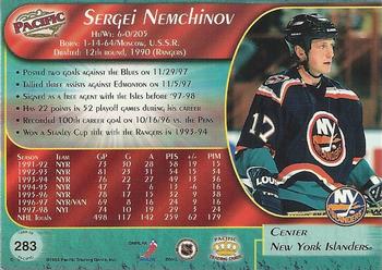 1998-99 Pacific #283 Sergei Nemchinov Back