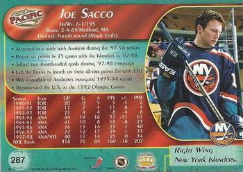 1998-99 Pacific #287 Joe Sacco Back