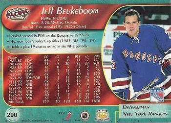 1998-99 Pacific #290 Jeff Beukeboom Back