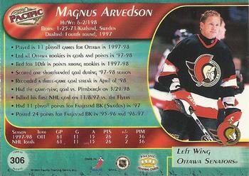 1998-99 Pacific #306 Magnus Arvedson Back