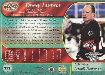 1998-99 Pacific #311 Denny Lambert Back