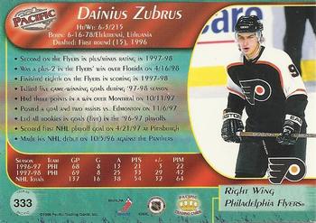 1998-99 Pacific #333 Dainius Zubrus Back