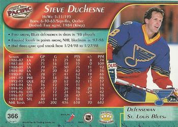 1998-99 Pacific #366 Steve Duchesne Back