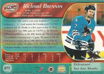 1998-99 Pacific #377 Rich Brennan Back