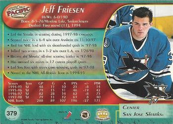 1998-99 Pacific #379 Jeff Friesen Back