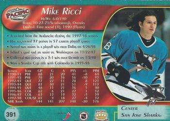 1998-99 Pacific #391 Mike Ricci Back