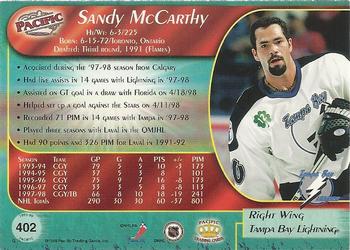 1998-99 Pacific #402 Sandy McCarthy Back