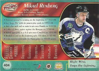 1998-99 Pacific #404 Mikael Renberg Back