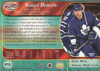 1998-99 Pacific #410 Sergei Berezin Back