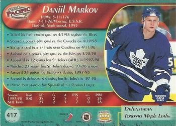 1998-99 Pacific #417 Daniil Markov Back