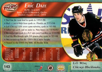 1998-99 Pacific #143 Eric Daze Back