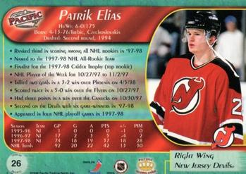 1998-99 Pacific #26 Patrik Elias Back