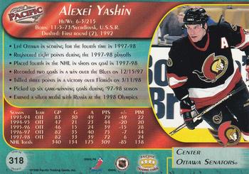 1998-99 Pacific #318 Alexei Yashin Back