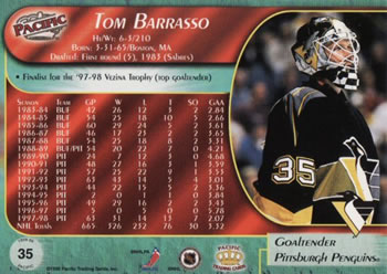 1998-99 Pacific #35 Tom Barrasso Back
